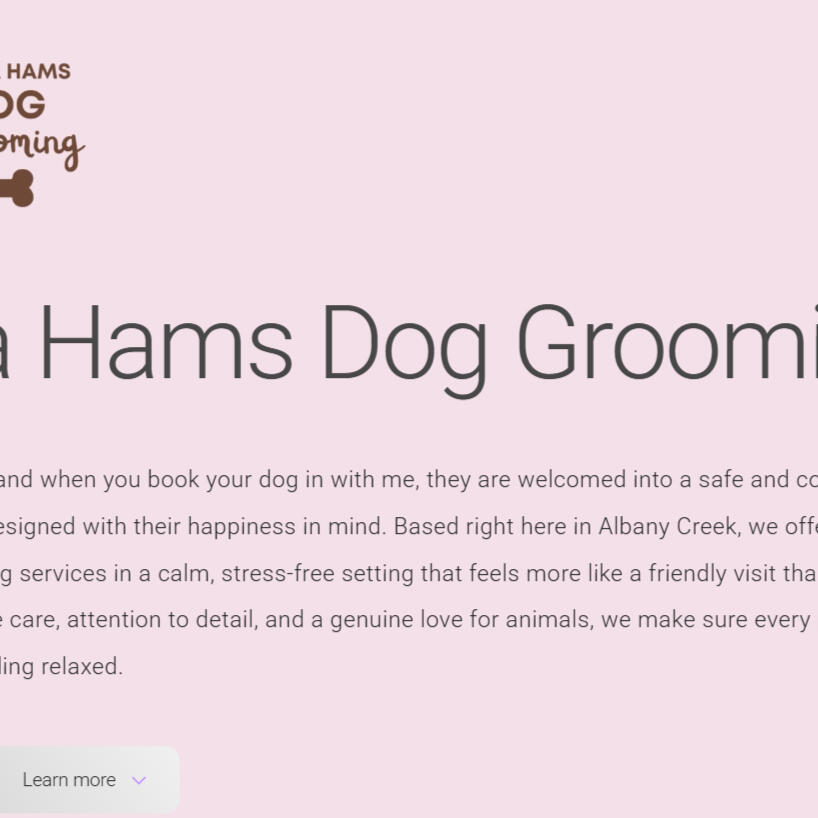 Client's small business one-page website design